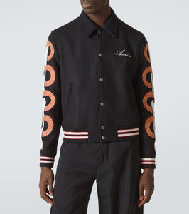 Amiri Amiri Snake Bones wool-blend varsity jacket