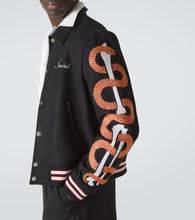 Amiri Amiri Snake Bones wool-blend varsity jacket