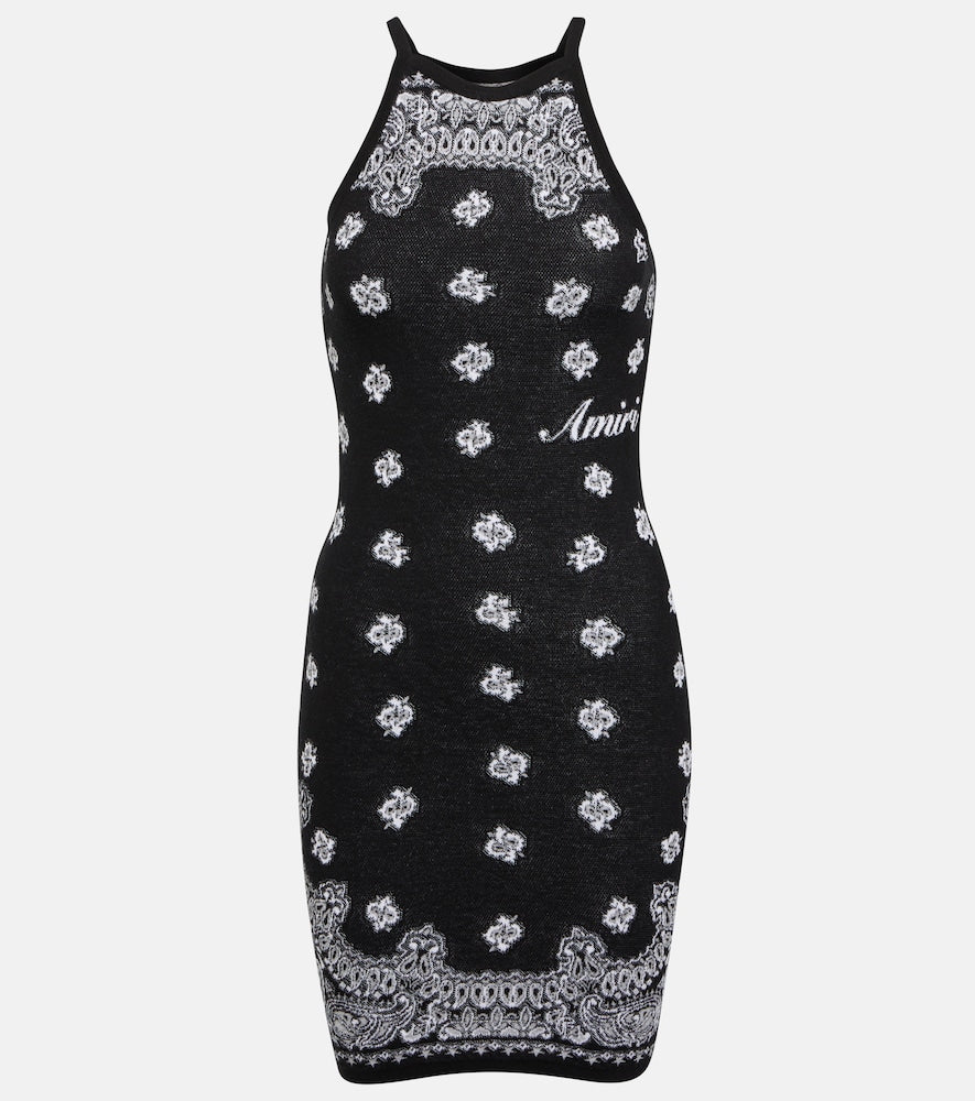 Amiri Bandana-printed halterneck cotton minidress. Amiri Bandana印花露背棉质迷你连衣裙