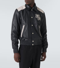 Amiri MA Swirl leather varsity jacket