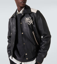 Amiri MA Swirl leather varsity jacket