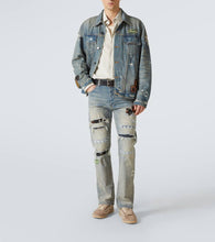 Amiri Vintage Pegasus distressed denim jacket