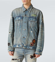 Amiri Vintage Pegasus distressed denim jacket