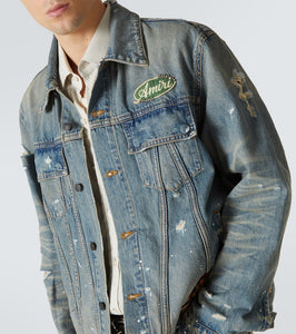 Amiri Vintage Pegasus distressed denim jacket