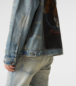 Amiri Vintage Pegasus distressed denim jacket