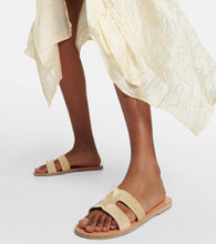 Ancient Greek Sandals Kentima striped metallic sandals