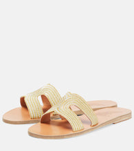 Ancient Greek Sandals Kentima striped metallic sandals