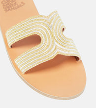 Ancient Greek Sandals Kentima striped metallic sandals