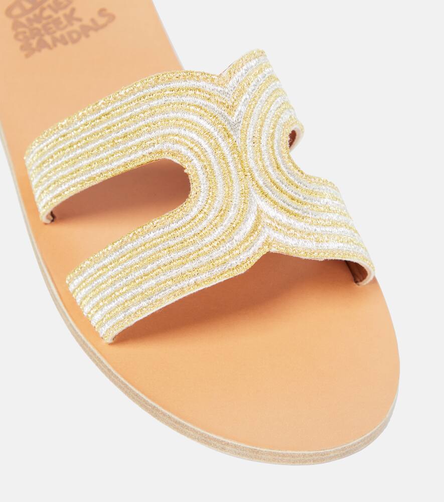 Ancient Greek Sandals Kentima striped metallic sandals