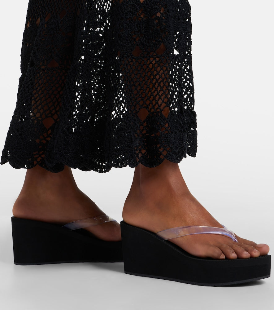 Ancient Greek Sandals Etheria platform thong sandals (Black) - Heeled Sandals