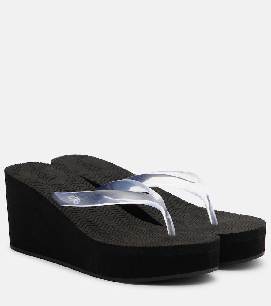Ancient Greek Sandals Etheria platform thong sandals (Black) - Heeled Sandals