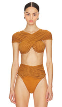 Andrea Iyamah Ubu Bikini Top in Tan - Andrea Iyamah - Ubu - Haut de bikini marron clair - Andrea Iyamah Ubu 棕褐色比基尼上衣 - Andrea Iyamah Ubu Bikinioberteil in Hellbraun - Andrea Iyamah Ubu 비키니 탑 - Top bikini Andrea Iyamah Ubu color marrone chiaro