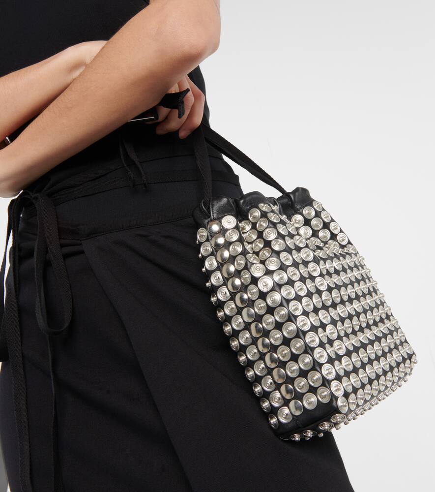 Ann Demeulemeester Edia Mini embellished leather bucket bag