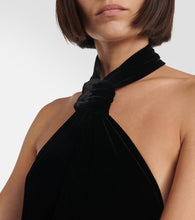 Ann Demeulemeester Halterneck velvet maxi dress