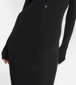 Ann Demeulemeester Ribbed-knit wool maxi dress