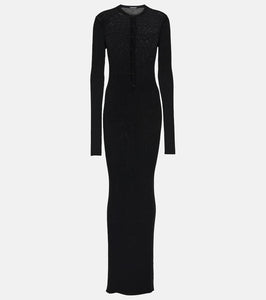 Ann Demeulemeester Ribbed-knit wool maxi dress