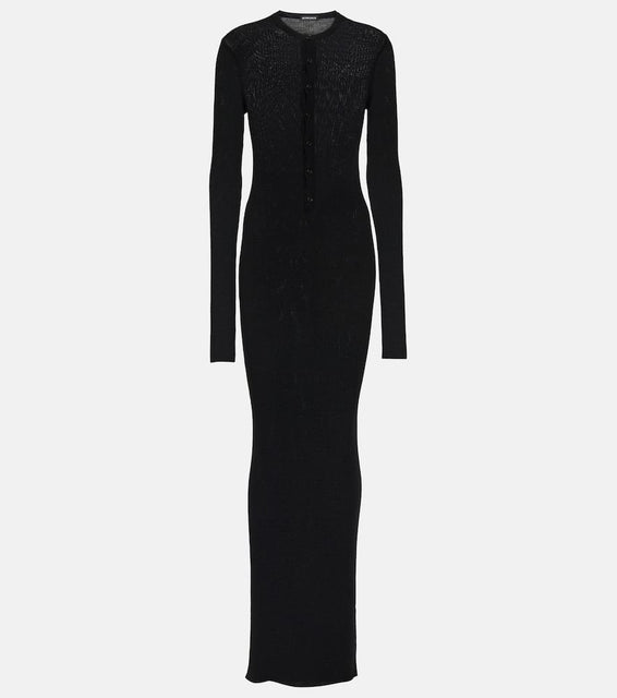Ann Demeulemeester Ribbed-knit wool maxi dress