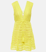 Anna Kosturova Bianca cotton crochet minidress. Anna Kosturova Bianca 棉质钩针迷你连衣裙