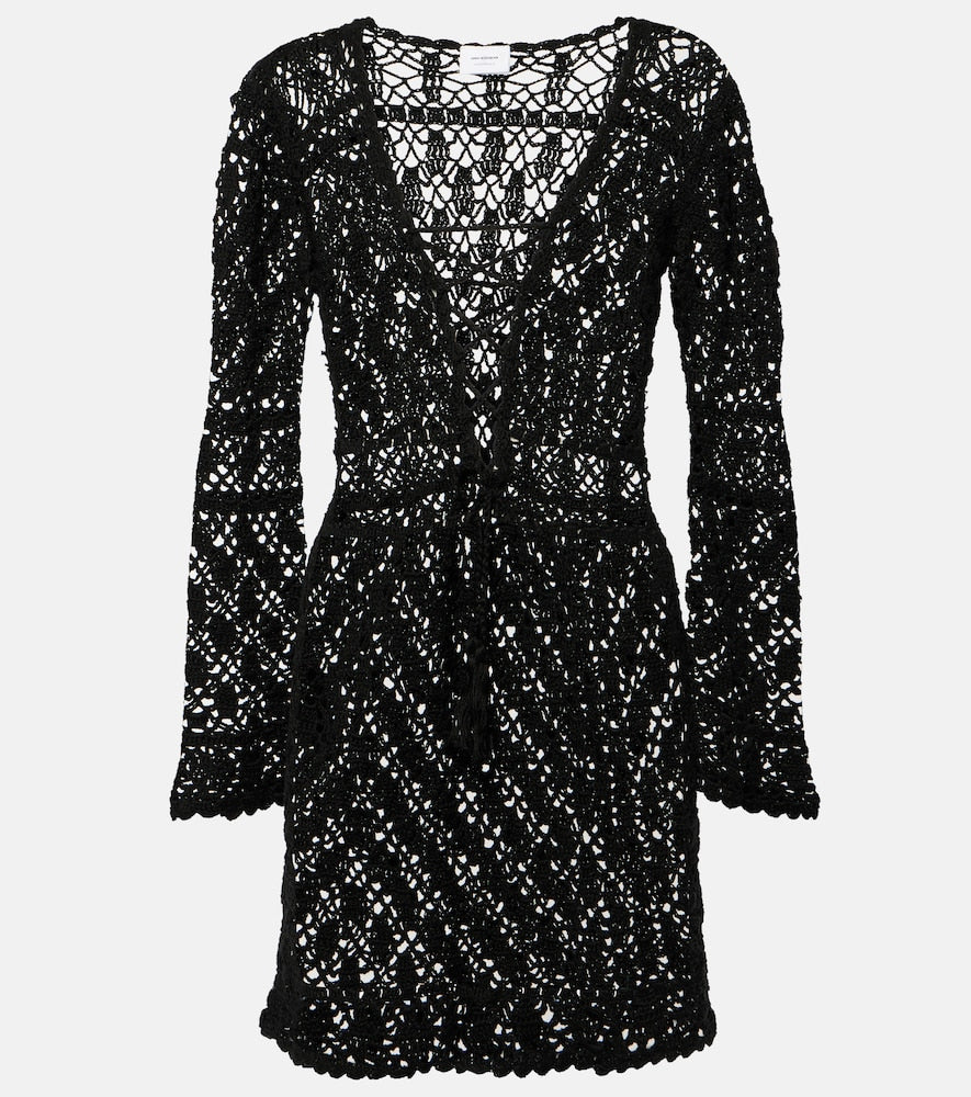 Anna Kosturova Bianca crochet cotton minidress. Anna Kosturova Bianca 钩针棉质迷你连衣裙