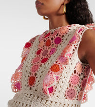 Anna Kosturova Bouquet floral cotton crochet minidress