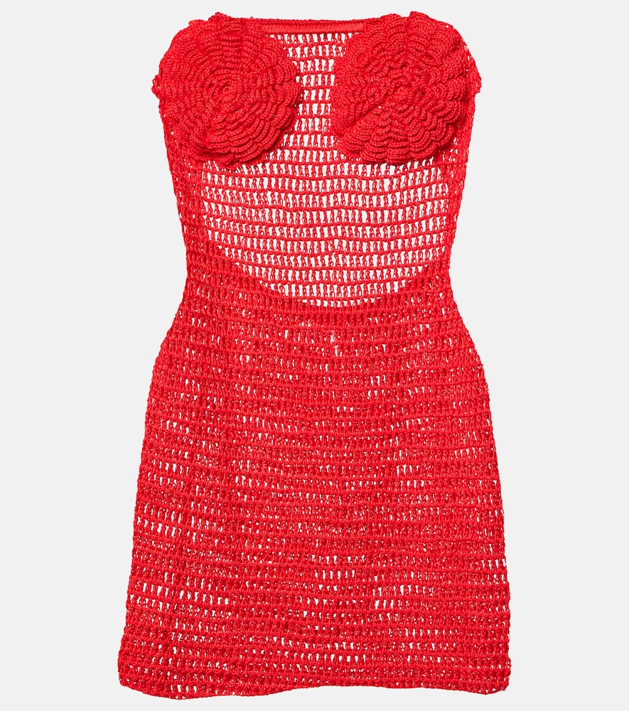 Anna Kosturova Camellia cotton crochet bustier dress. Anna Kosturova 山茶花棉质钩针胸衣连衣裙