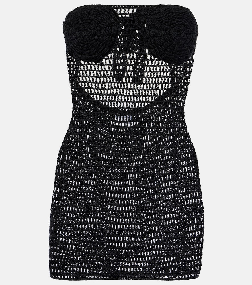 Anna Kosturova Camellia cotton crochet minidress. Anna Kosturova 山茶花棉质钩针迷你连衣裙