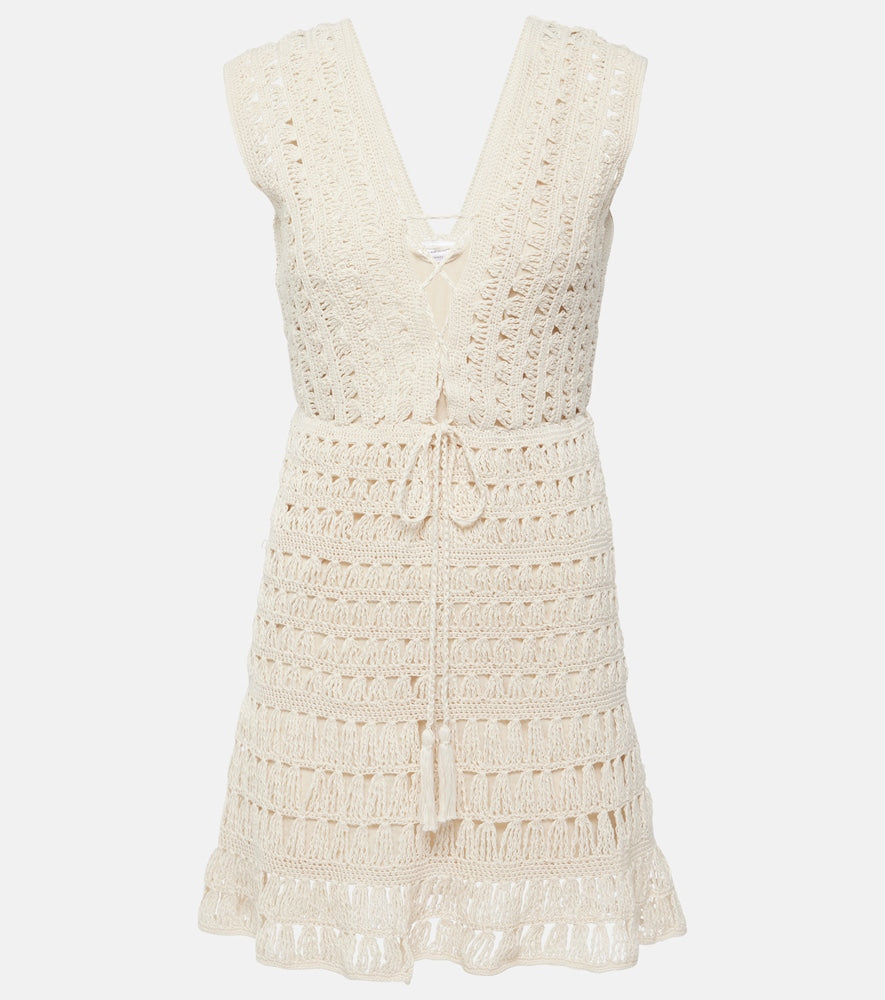 Anna Kosturova Jennifer crochet cotton minidress. Anna Kosturova Jennifer 钩编棉质迷你连衣裙