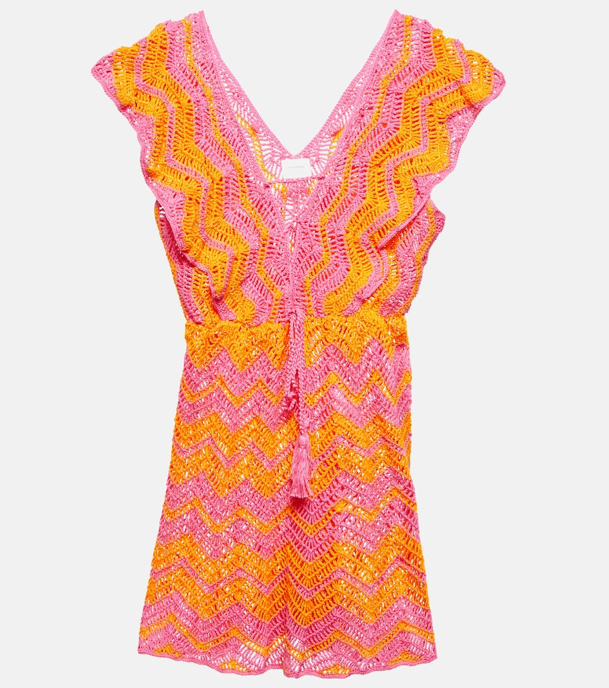 Anna Kosturova Melissa crocheted cotton minidress. Anna Kosturova Melissa 钩针棉质迷你连衣裙