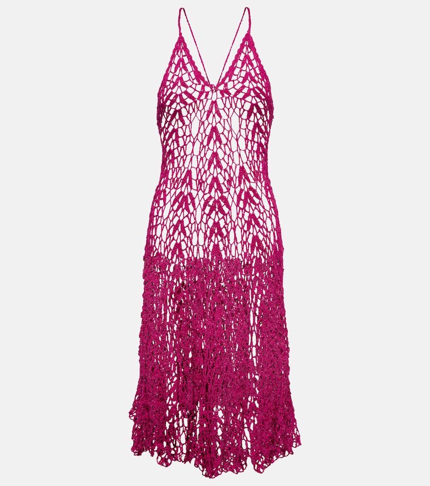 Anna Kosturova Open-knit cotton midi dress. Anna Kosturova 镂空针织棉质中长连衣裙