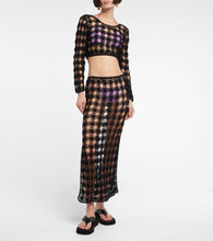 Anna Kosturova Open-knit cotton midi skirt