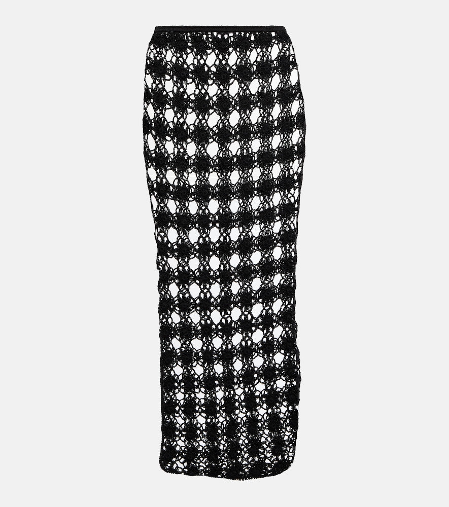 Anna Kosturova Open-knit cotton midi skirt - Anna Kosturova 镂空针织棉质中长半身裙