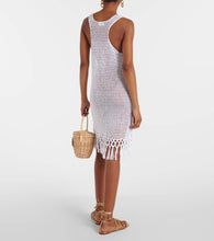 Anna Kosturova Pineapple Mesh fringed crochet cotton minidress