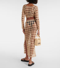 Anna Kosturova Rosette crochet cotton maxi skirt