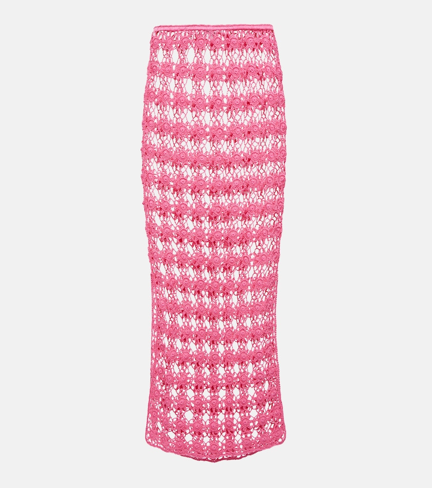 Anna Kosturova Rosette crochet cotton maxi skirt - Anna Kosturova Rosette 钩编棉质超长半身裙