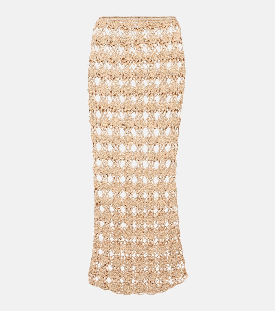 Anna Kosturova Rosette crochet cotton maxi skirt - Anna Kosturova Rosette 钩编棉质超长半身裙
