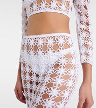 Anna Kosturova Rosette crochet cotton midi skirt