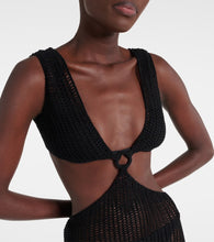 Anna Kosturova Sunset striped cotton crochet minidress