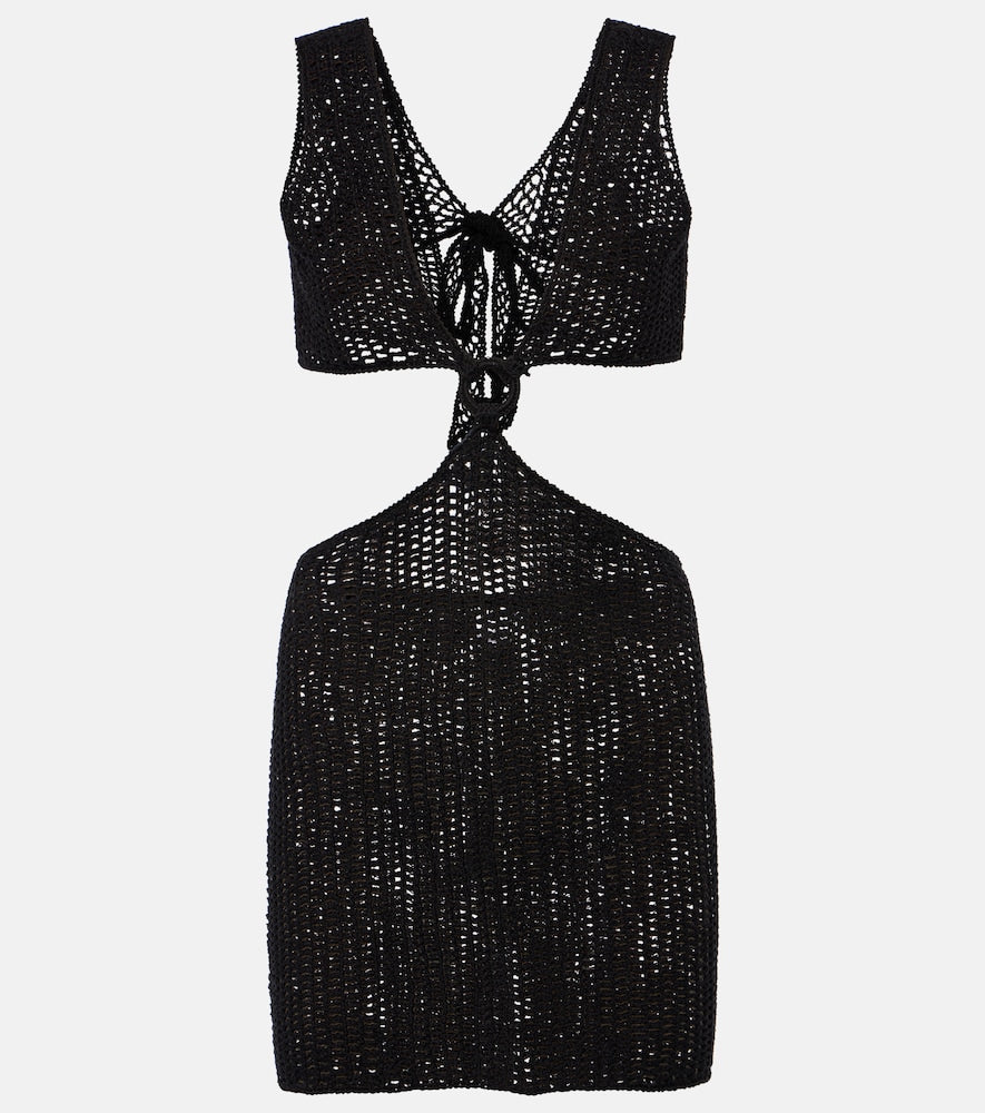 Anna Kosturova Sunset striped cotton crochet minidress. Anna Kosturova 日落条纹棉质钩针迷你连衣裙