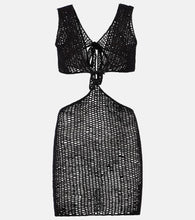 Anna Kosturova Sunset striped cotton crochet minidress
