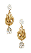 Anton Heunis Crystal Knot Earrings in Metallic Gold