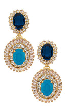 Anton Heunis Denim Blue Oval Disc Chandeliers in Blue