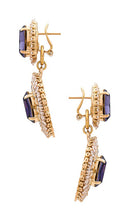 Anton Heunis Drop Earrings With Oval Pendant in Purple