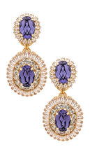 Anton Heunis Drop Earrings With Oval Pendant in Purple
