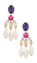 Anton Heunis Multi Color Pearl Chandelier Earrings in Ivory
