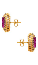 Anton Heunis Oval Studs in Fuchsia
