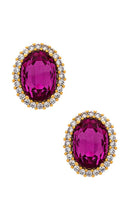 Anton Heunis Oval Studs in Fuchsia