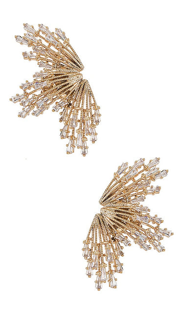 Anton Heunis Sun Rays Earrings in Metallic Gold