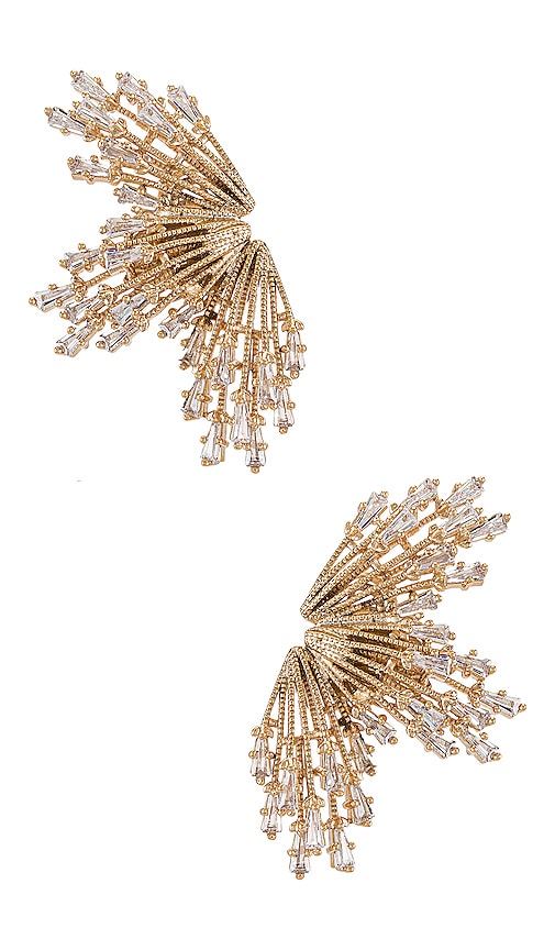 Anton Heunis Sun Rays Earrings in Metallic Gold