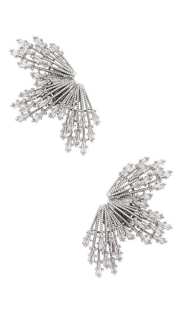Anton Heunis Sunburst Earrings in Metallic Silver