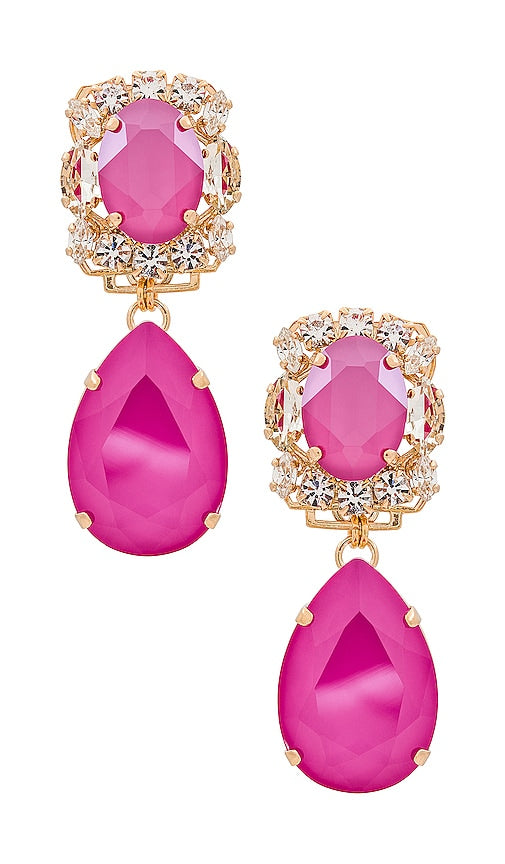 Anton Heunis Teardrop Earrings in Fuchsia